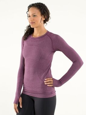 Lululemon Run Swiftly Tech Long Sleeve size 8 Heathered Plum